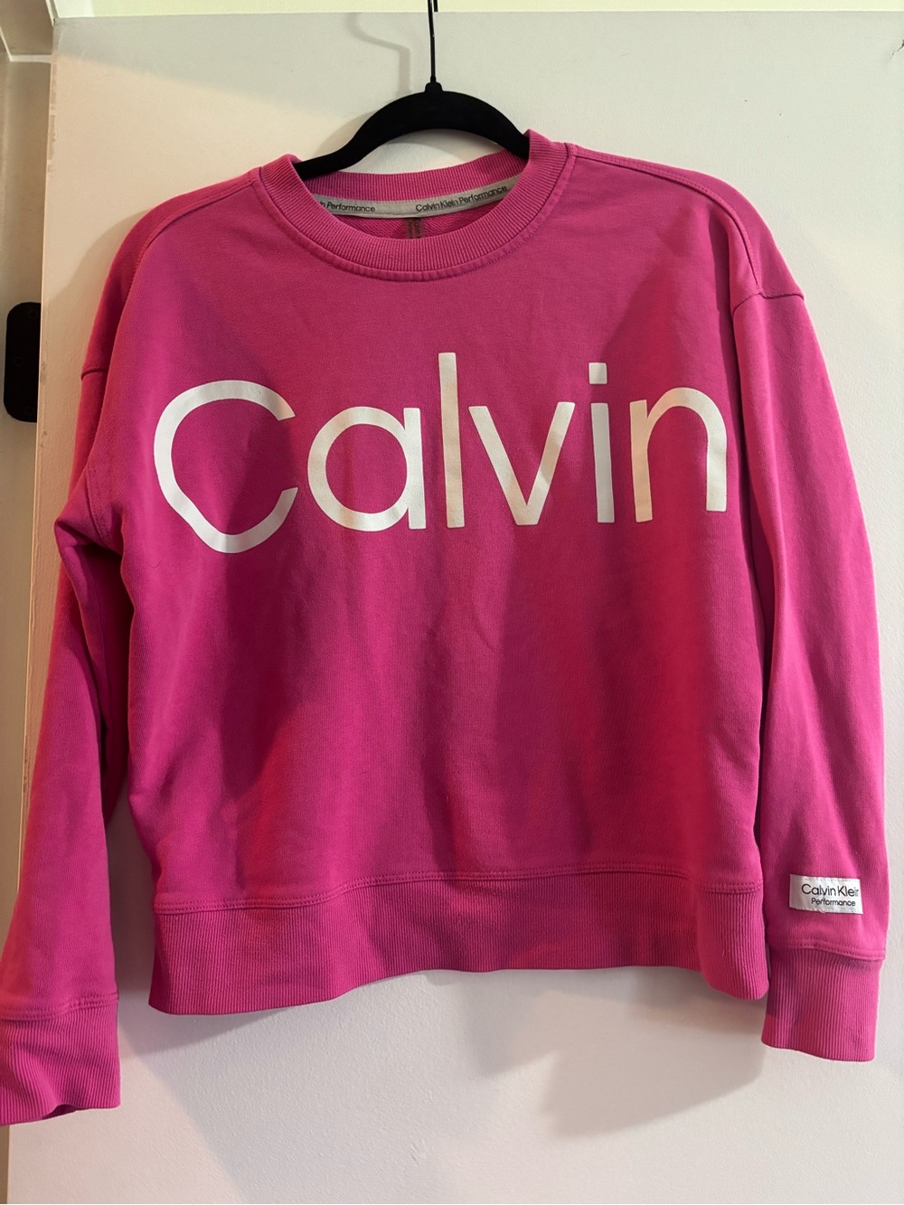 Calvin Klein Hot Pink Crewneck with White Logo